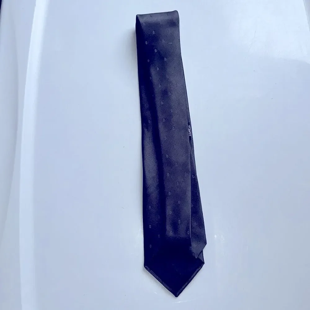Vintage 60s Wembley dark gray‎ with light gray dots polyester/silk tie